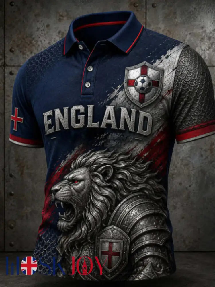 Men’s UK Football Lover England Printed polo shirt - As picture / S