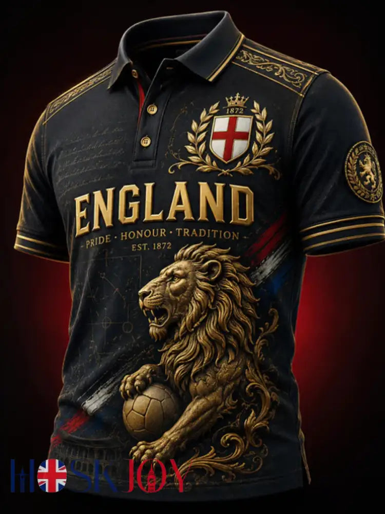 Men’s UK Football Lover England Printed polo shirt - As picture / S