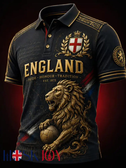 Men’s UK Football Lover England Printed polo shirt - As picture / S