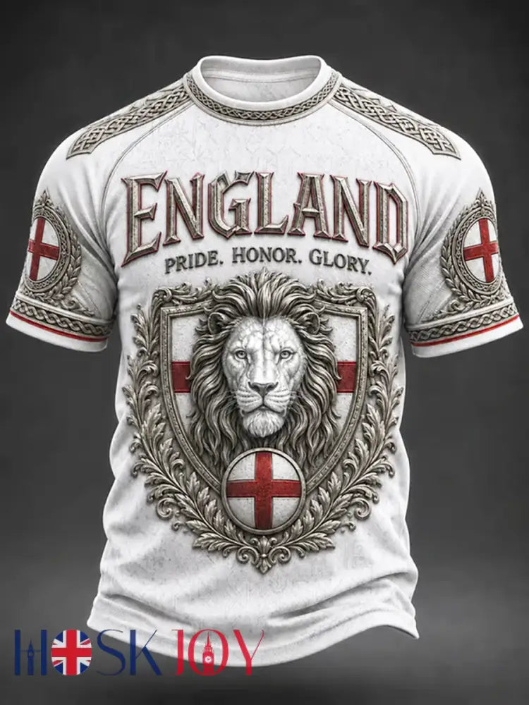 Men’s UK Football Lover England Printed short sleeve t-shirt - White / S