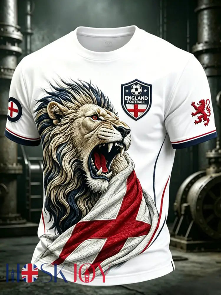 Men’s UK Football Lover England Printed short sleeves t-shirt - White / S