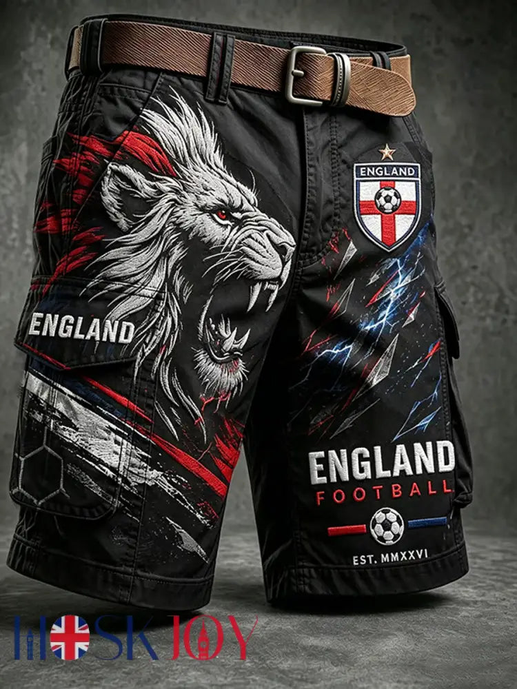 Men’s UK Football Lover England Printed shorts - Black / S