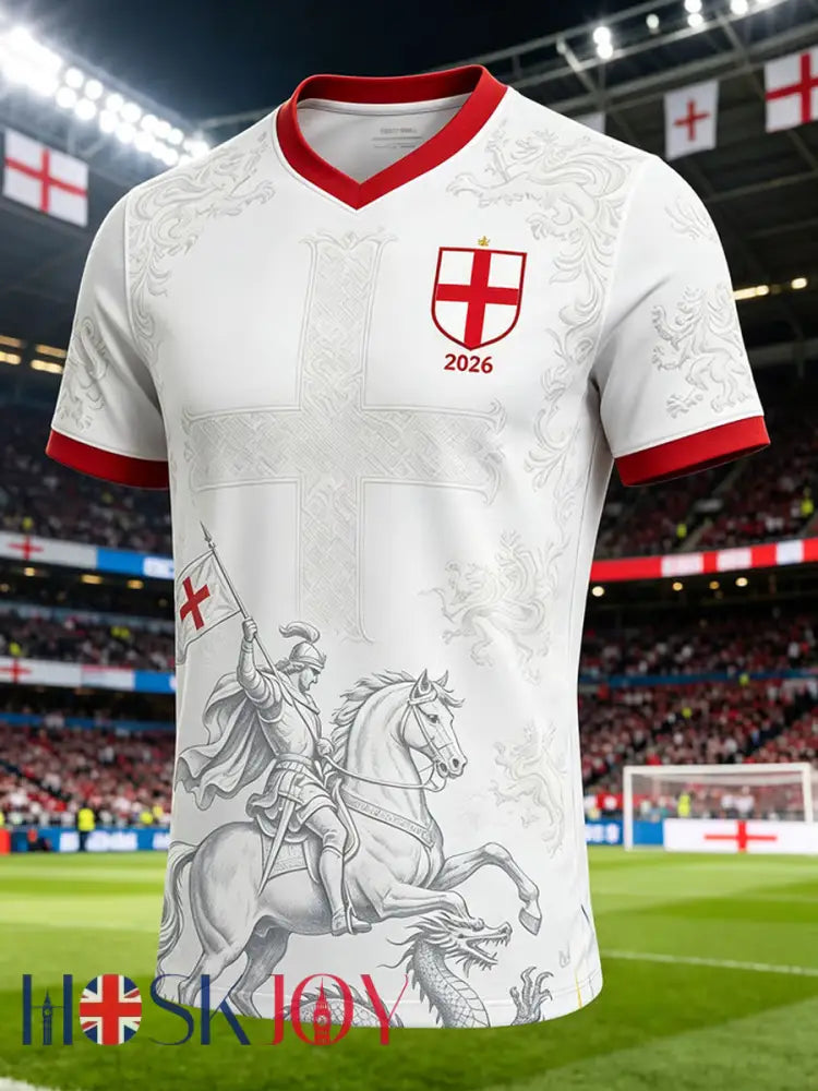 Men’s UK Football Lover England Printed V-neck T-shirt - As picture / S