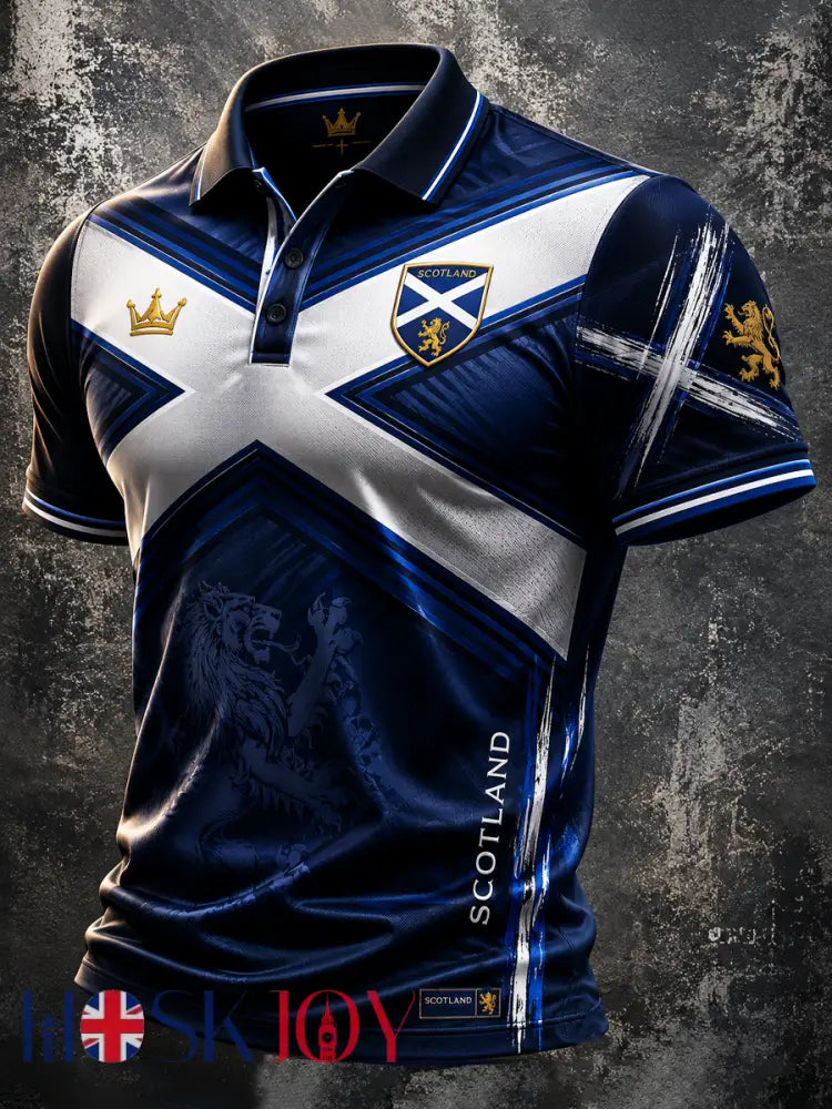 Men’s UK Football Lover Scotland Printed polo shirt - As picture / S