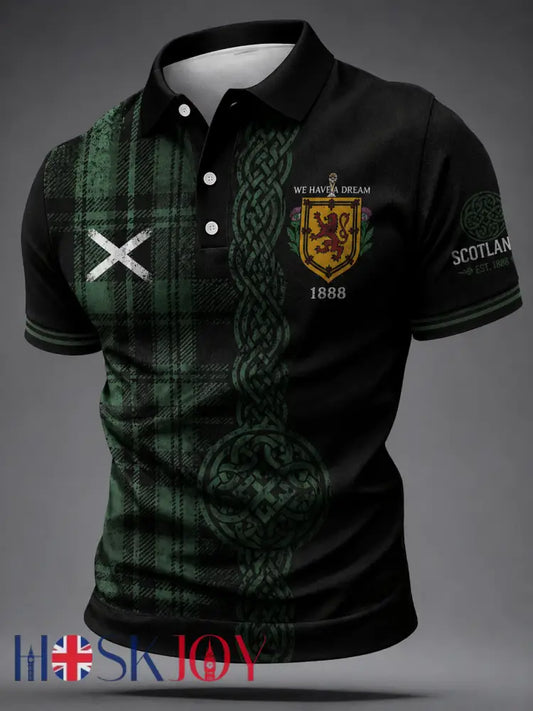 Men’s UK Football Lover Scotland Printed polo shirt - As picture / S