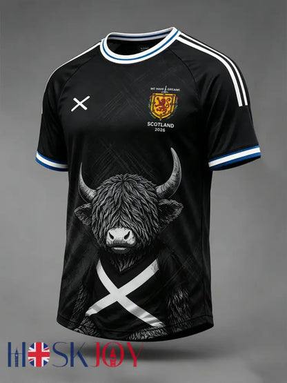 Men’s UK Football Lover Scotland Printed short sleeve t-shirt - Black / S