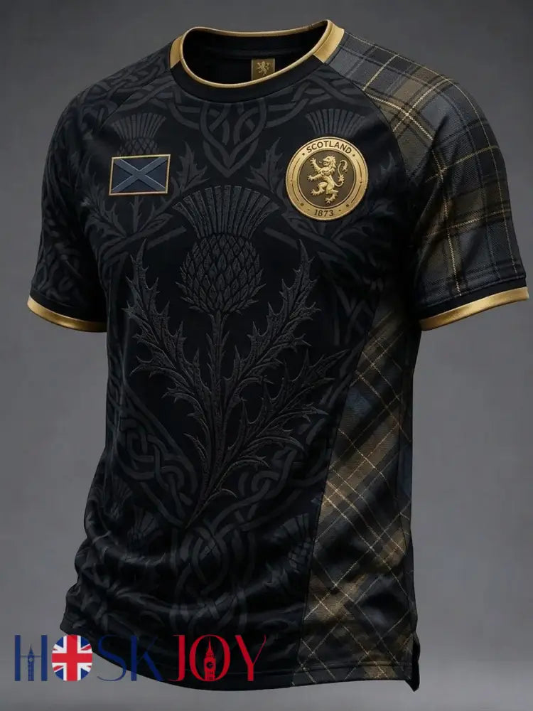 Men’s UK Football Lover Scotland Printed short sleeve t-shirt - Black / S