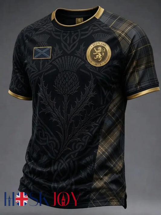 Men’s UK Football Lover Scotland Printed short sleeve t-shirt - Black / S
