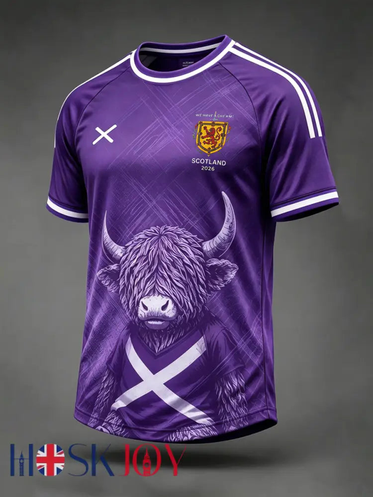 Men’s UK Football Lover Scotland Printed short sleeve t-shirt - Purple / S