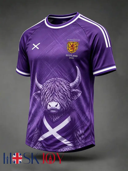 Men’s UK Football Lover Scotland Printed short sleeve t-shirt - Purple / S