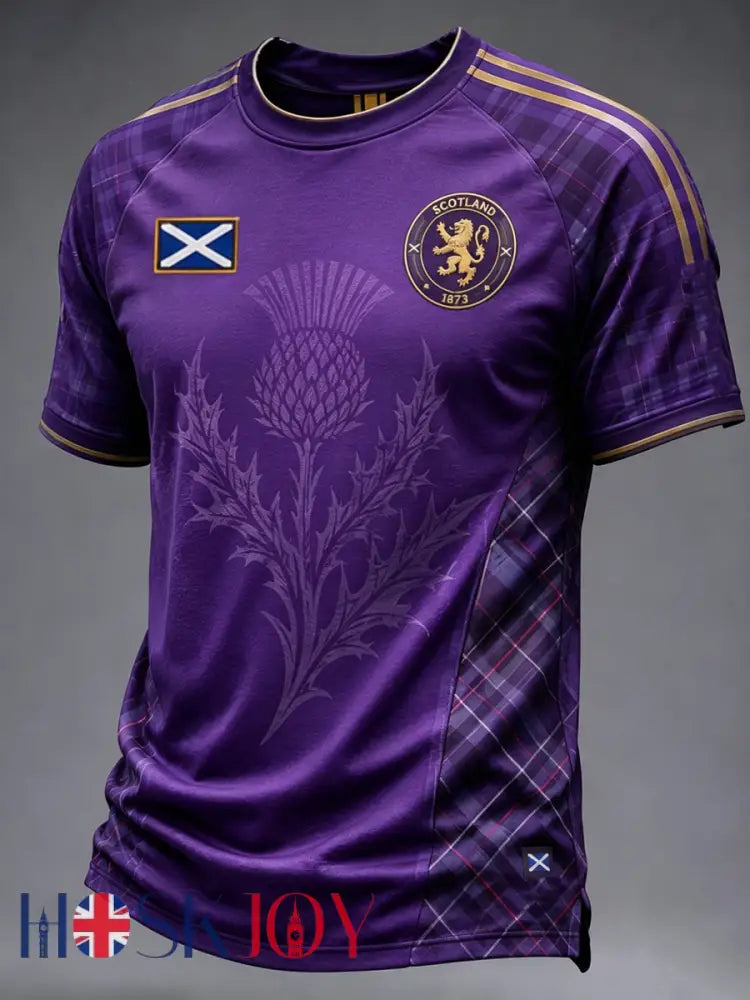 Men’s UK Football Lover Scotland Printed short sleeve t-shirt - Purple / S