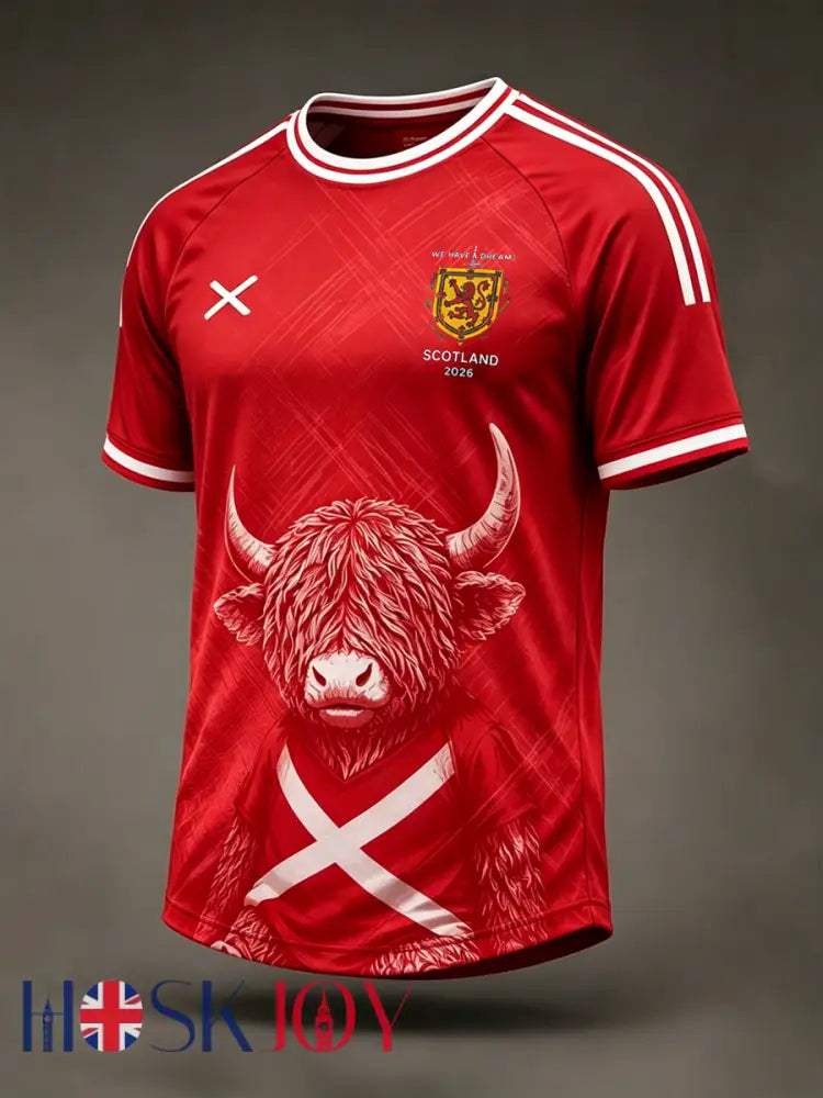 Men’s UK Football Lover Scotland Printed short sleeve t-shirt - Red / S