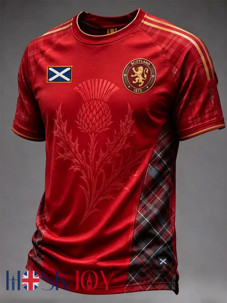 Men’s UK Football Lover Scotland Printed short sleeve t-shirt - Red / S