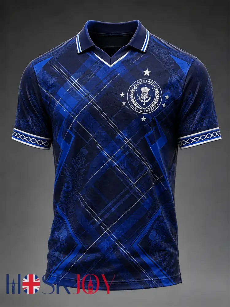 Men’s UK Football Lover Scotland Printed short sleeves t-shirt - Navy Blue / S