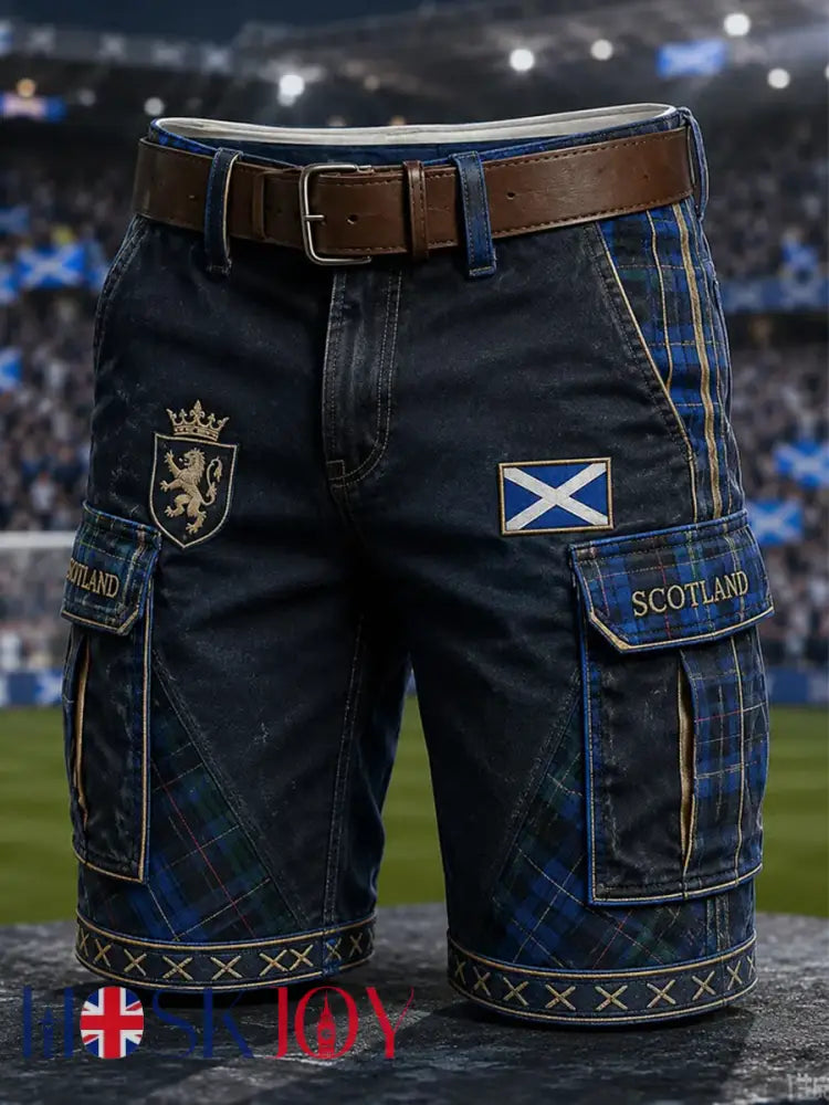 Men’s UK Football Lover Scotland Printed shorts - Navy Blue / S