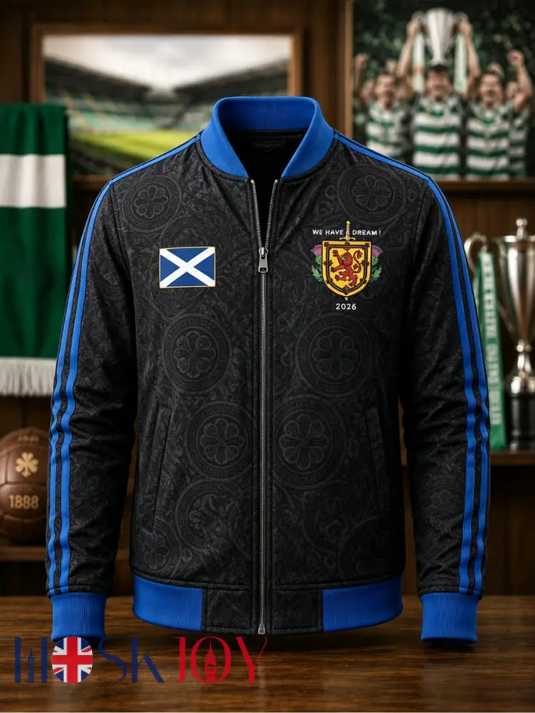 Men’s UK Football Lover Scotland Printed Zip-Up Jacket - Blue / S