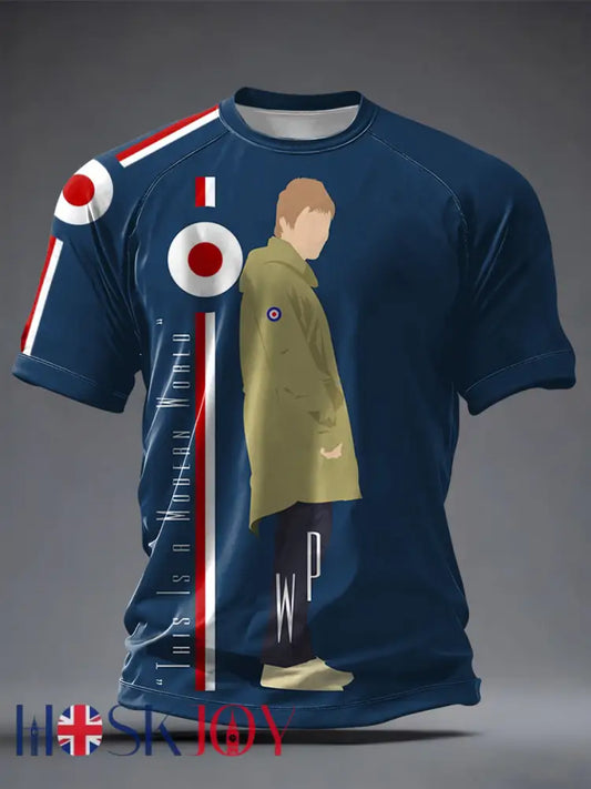 Men’s UK Mod Music Lover Printed T-shirt - Blue / S