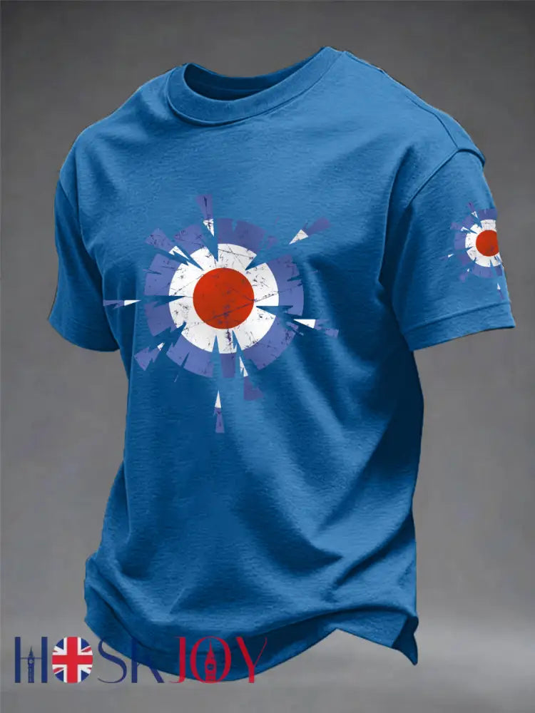Men’s UK Mods Music Lover imitation cotton short-sleeved T-shirt - Blue / S