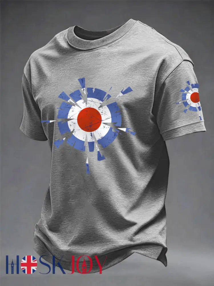 Men’s UK Mods Music Lover imitation cotton short-sleeved T-shirt - Light Gray / S