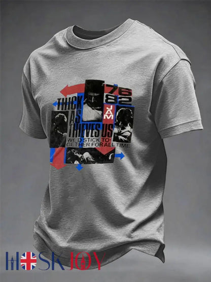 Men’s UK Mods Music Lover imitation cotton short-sleeved T-shirt - Light Gray / S