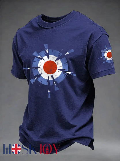 Men’s UK Mods Music Lover imitation cotton short-sleeved T-shirt - Navy Blue / S