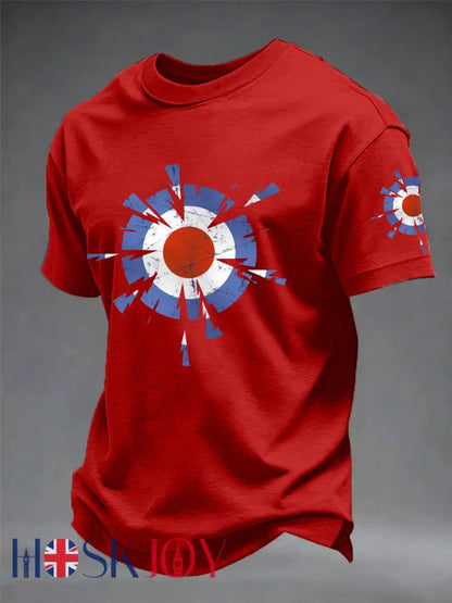 Men’s UK Mods Music Lover imitation cotton short-sleeved T-shirt - Pure Red / S