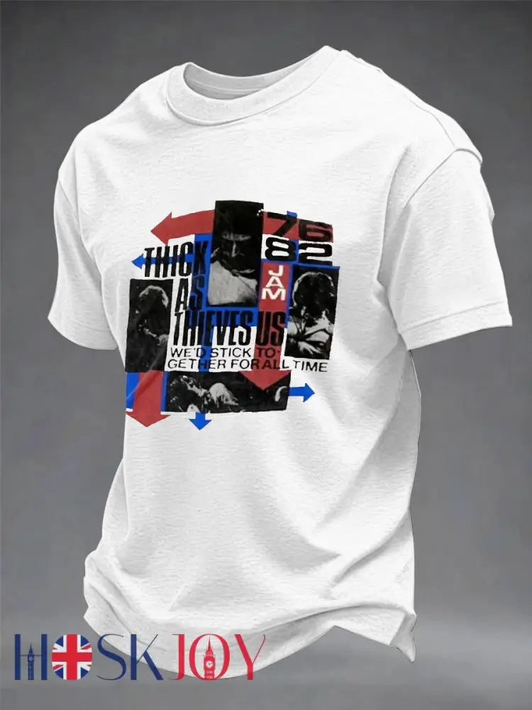 Men’s UK Mods Music Lover imitation cotton short-sleeved T-shirt - White / S