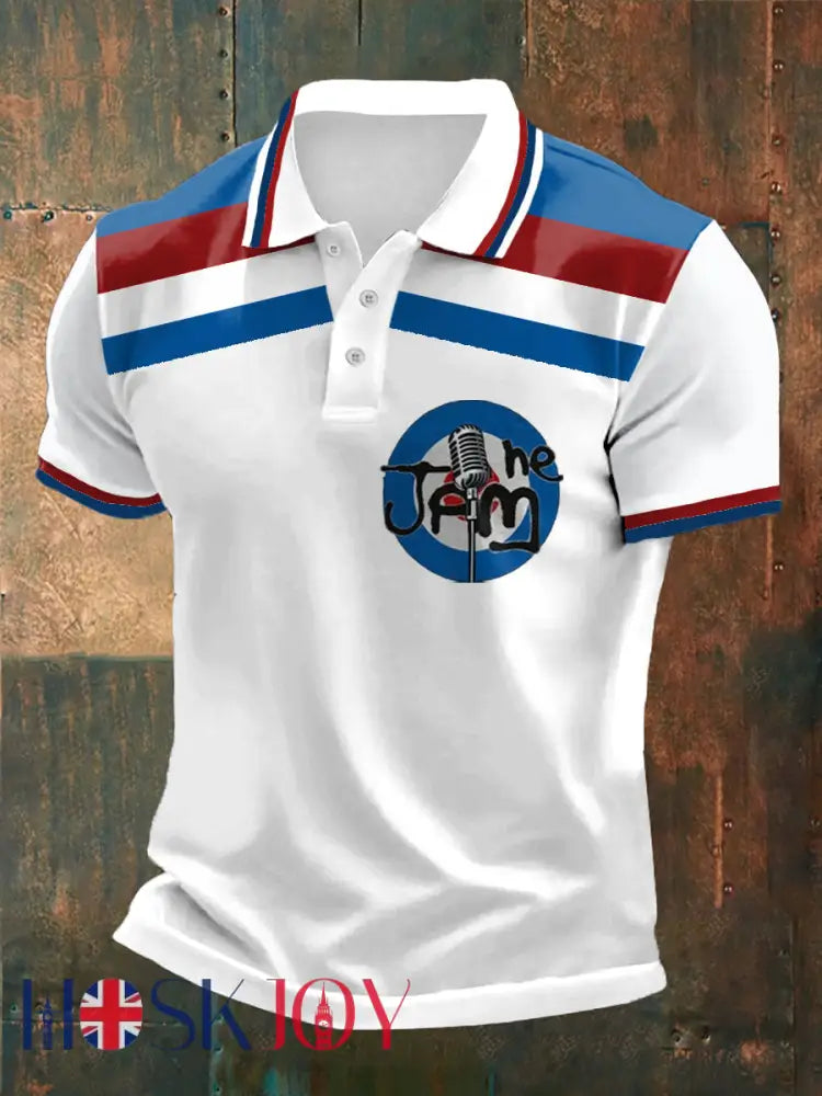 Men’s UK Mods Music Lover polo shirt - White / S
