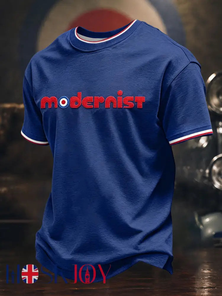 Men’s UK Mods Music Lover Printed T-shirt - Blue / S
