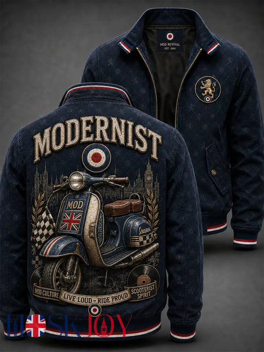 Men’s UK Mods Music Lover The Who Printed Jacket - Deep Blue / S