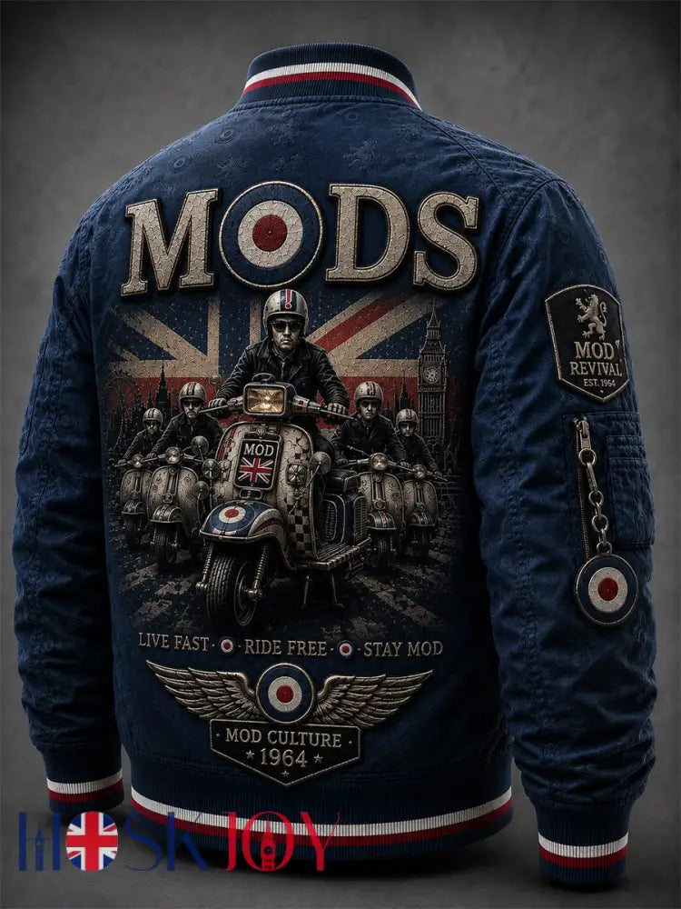 Men’s UK Mods Music Lover The Who Printed Jacket - Deep Blue / S