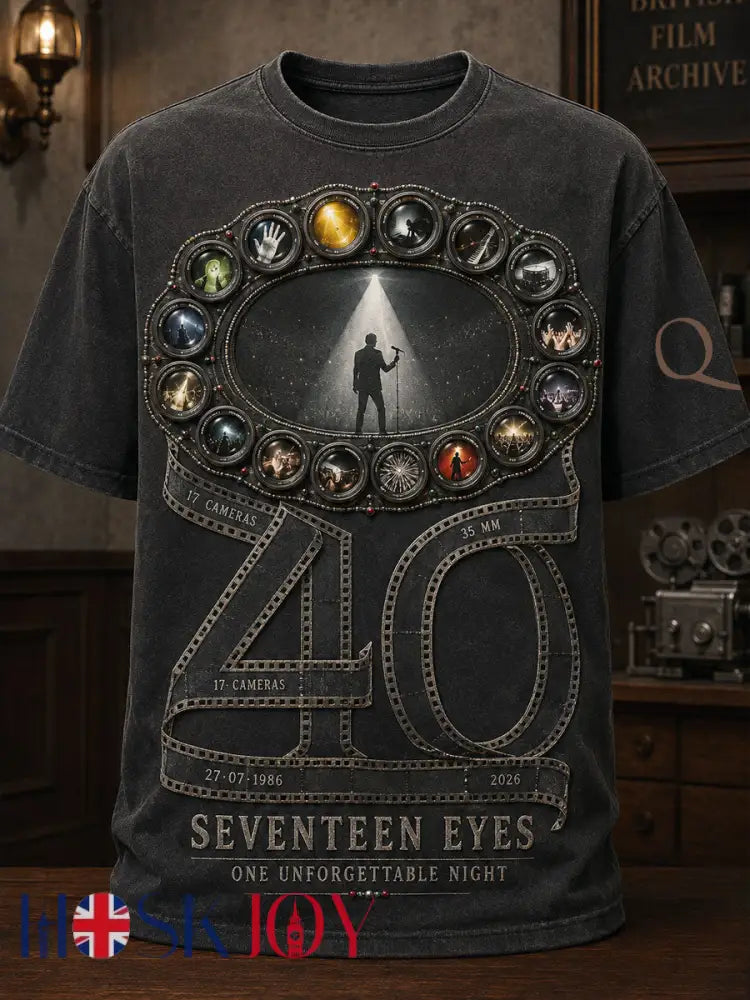 Men’s UK Music Lover Art Printed T-shirt - Dark Grey / S