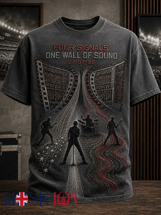 Men’s UK Music Lover Art Printed T-shirt - Dark Grey / S