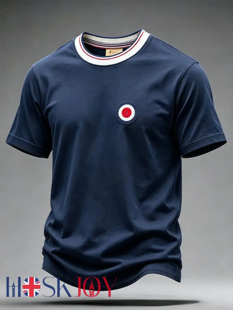 Men’s UK Music Lover Mods Culture Printed T-shirt - Deep Blue / S
