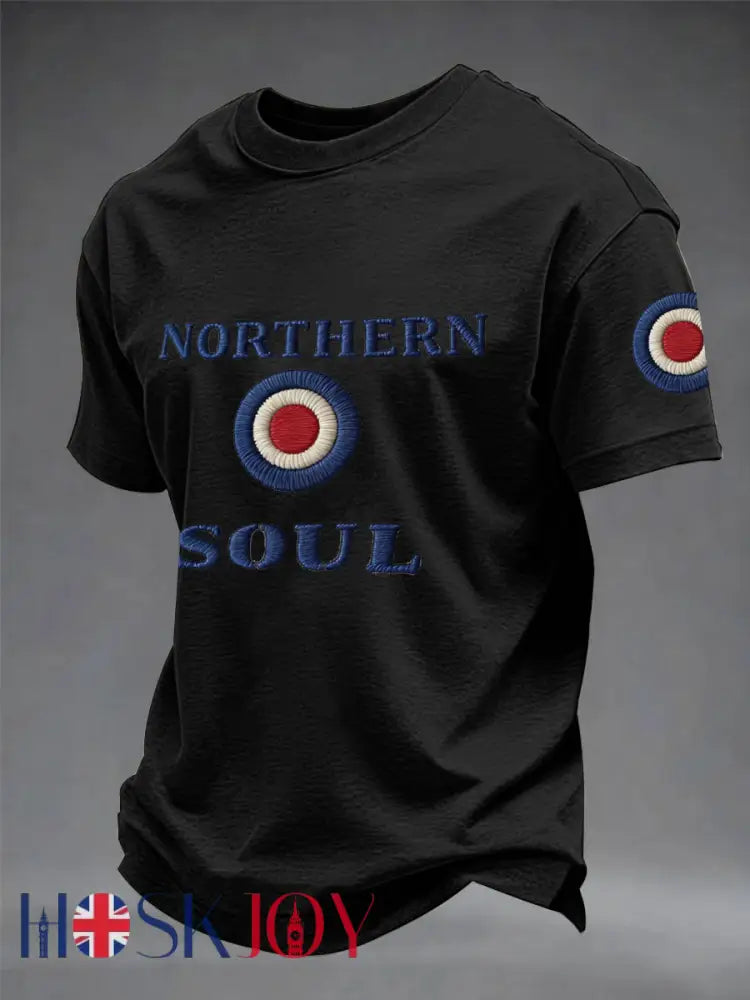 Men’s UK Music Northern Soul Lover imitation cotton short-sleeved T-shirt - Black / S