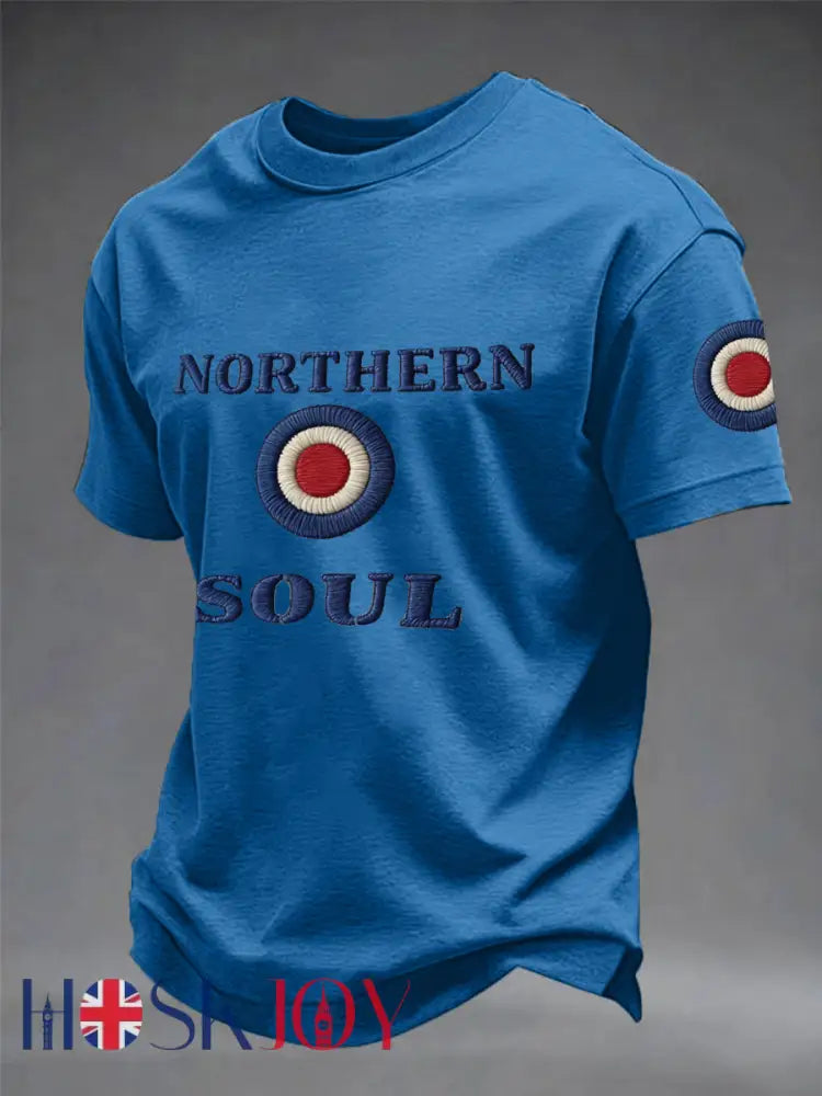 Men’s UK Music Northern Soul Lover imitation cotton short-sleeved T-shirt - Blue / S