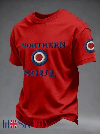 Men’s UK Music Northern Soul Lover imitation cotton short-sleeved T-shirt - Pure Red / S
