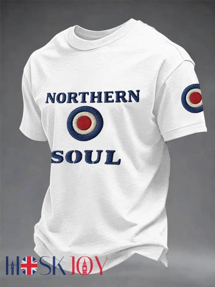 Men’s UK Music Northern Soul Lover imitation cotton short-sleeved T-shirt - White / S