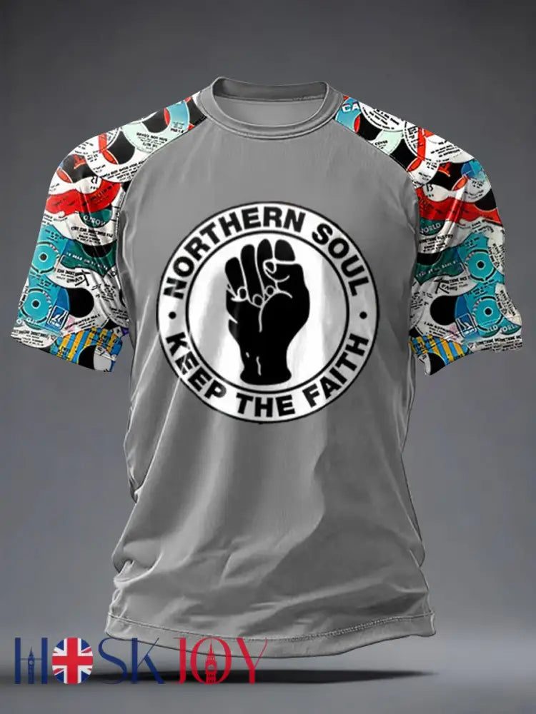 Men’s UK Music Northern Soul Lover short sleeve t-shirt - Gray / S