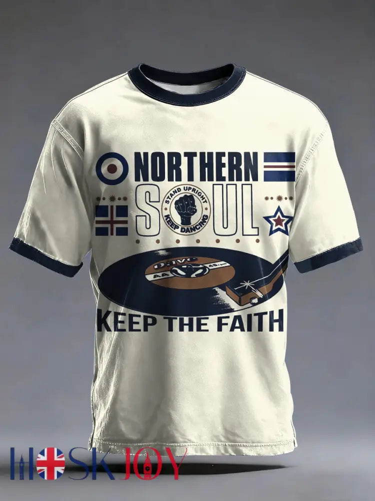 Men’s UK Music Northern Soul Lover short sleeves t-shirt - Creamy-White / S