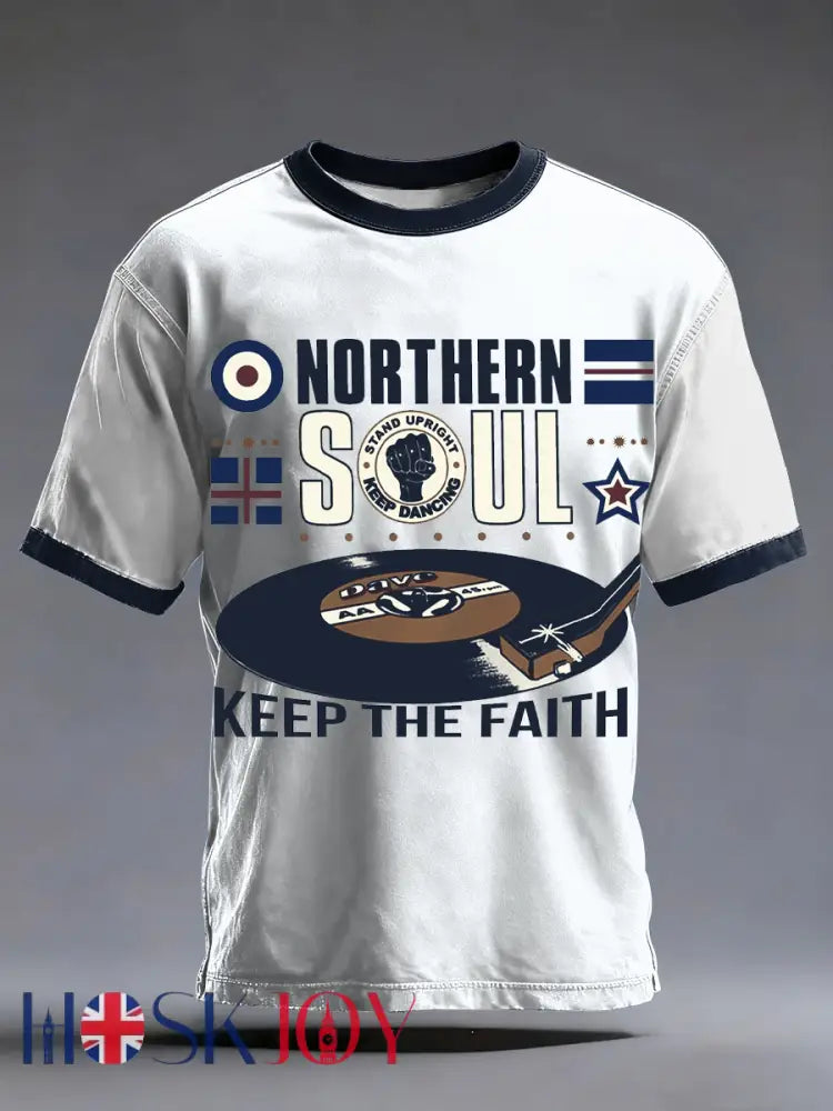 Men’s UK Music Northern Soul Lover short sleeves t-shirt - White / S