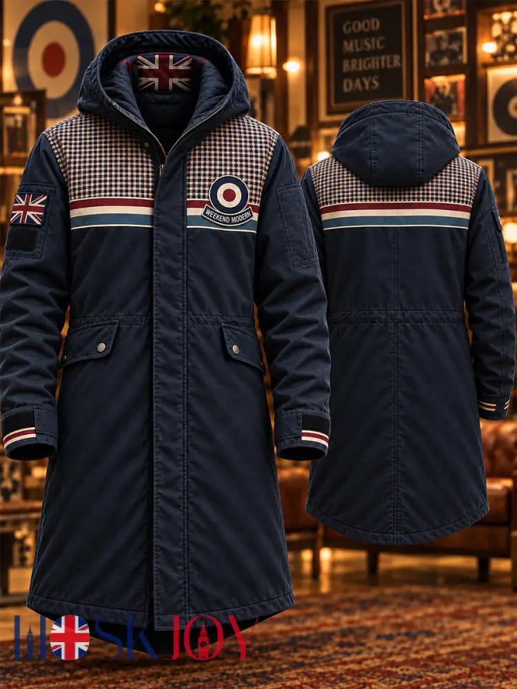 Men’s Uk Paul Weller Mod Culture Printed Hooded Long Coat - A / S