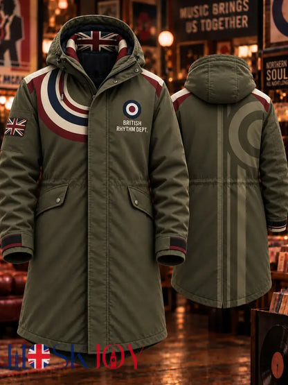 Men’s Uk Paul Weller Mod Culture Printed Hooded Long Coat - A / S
