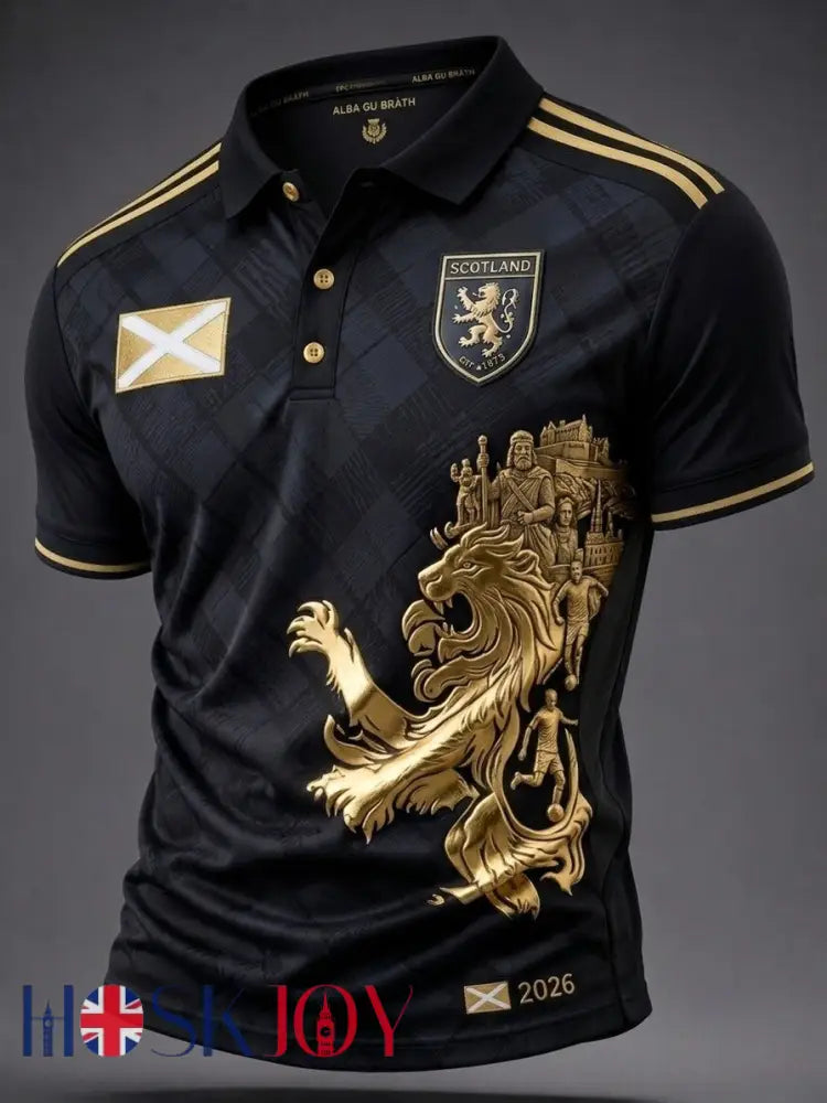 Men’s UK Scotland Football Lover 2026 Printed T-shirt - Black / S