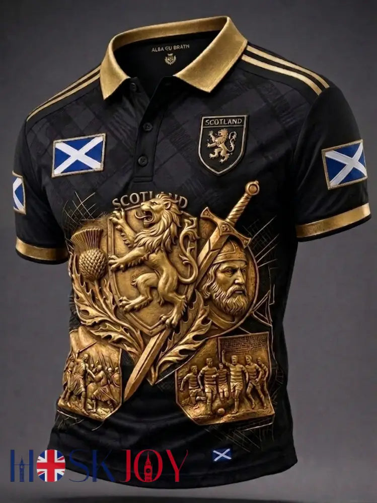 Men’s UK Scotland Football Lover 2026 Printed T-shirt - Black / S