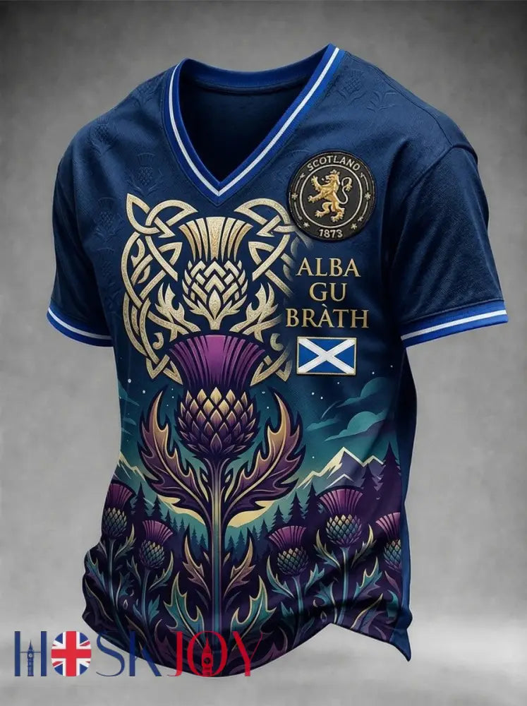 Men’s UK Scotland Football Lover 2026 Printed T-shirt - Blue / S