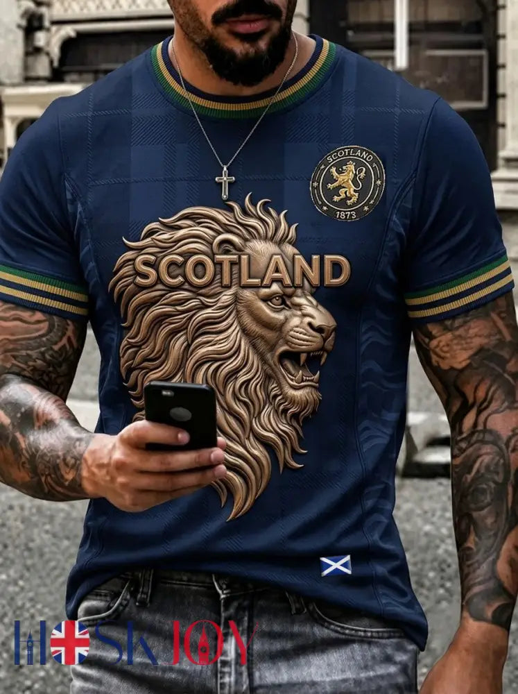 Men’s UK Scotland Football Lover 2026 Printed T-shirt - Blue / S
