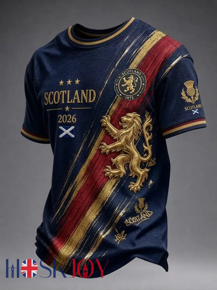Men’s UK Scotland Football Lover 2026 Printed T-shirt - Blue / S