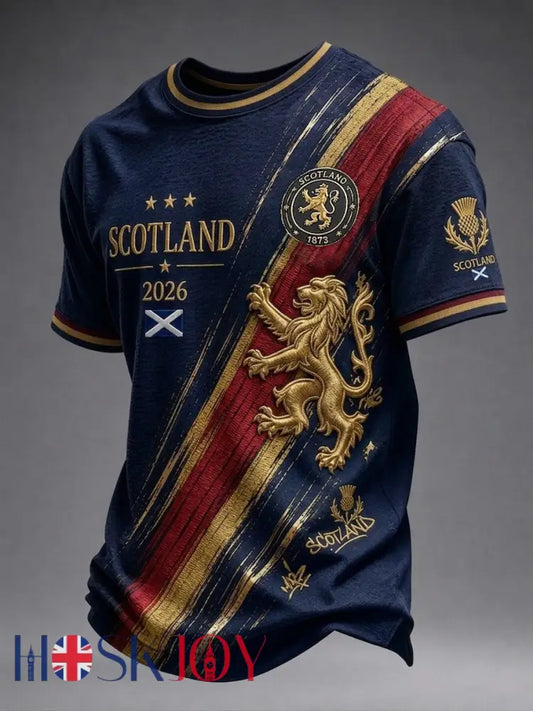 Men’s UK Scotland Football Lover 2026 Printed T-shirt - Blue / S