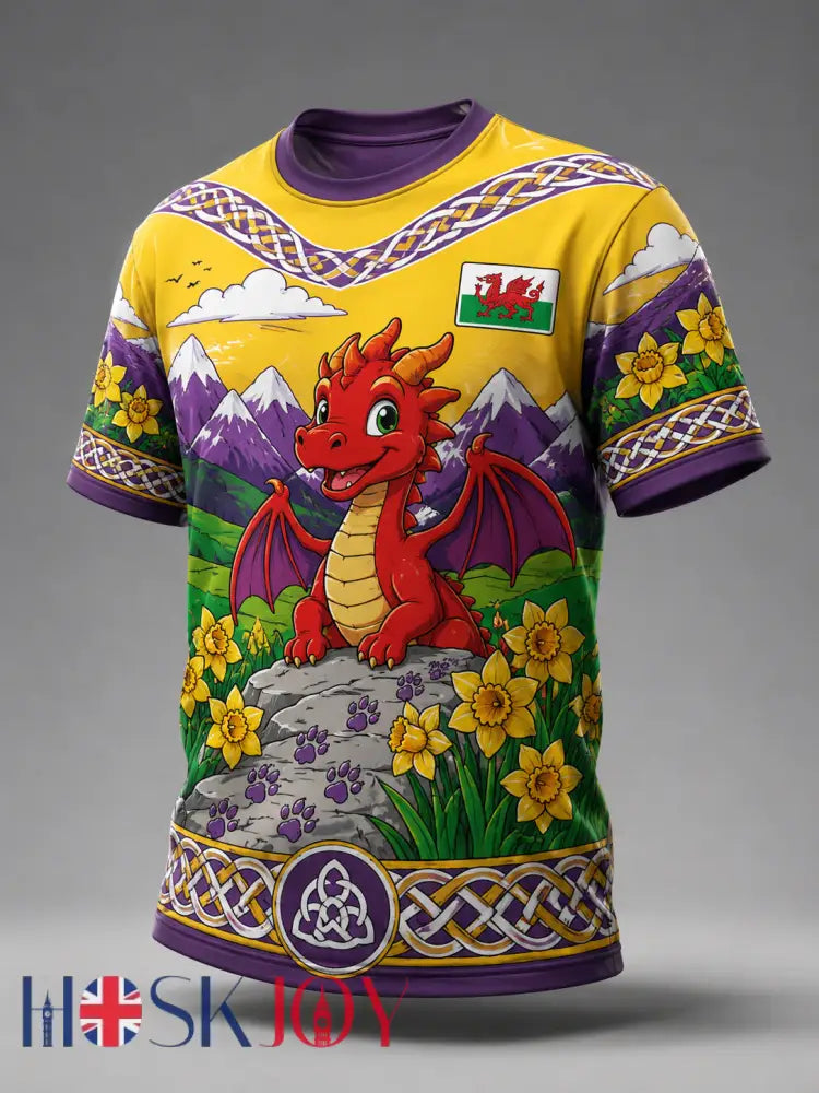 Men’s Uk Wales Outdoor Running Graphic Print T-Shirt - A / S
